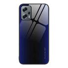 For Xiaomi Redmi Note 11T Pro Texture Gradient Glass TPU Phone Case(Dark Blue) - 1