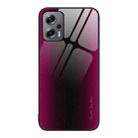 For Xiaomi Redmi Note 11T Pro Texture Gradient Glass TPU Phone Case(Rose Red) - 1
