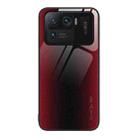 For Xiaomi Mi 11 Ultra Texture Gradient Glass TPU Phone Case(Red) - 1