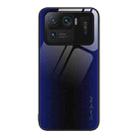 For Xiaomi Mi 11 Ultra Texture Gradient Glass TPU Phone Case(Dark Blue) - 1