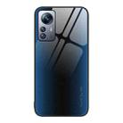 For Xiaomi 12 Pro Texture Gradient Glass TPU Phone Case(Blue) - 1