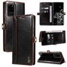 For Samsung Galaxy S20 Ultra GQUTROBE RFID Blocking Oil Wax Leather Phone Case(Brown) - 1