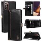 For Samsung Galaxy Note20 GQUTROBE RFID Blocking Oil Wax Leather Phone Case(Black) - 1