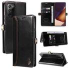 For Samsung Galaxy Note20 Ultra GQUTROBE RFID Blocking Oil Wax Leather Phone Case(Black) - 1