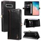 For Samsung Galaxy S10 GQUTROBE RFID Blocking Oil Wax Leather Phone Case(Black) - 1