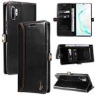 For Samsung Galaxy Note10 GQUTROBE RFID Blocking Oil Wax Leather Phone Case(Black) - 1