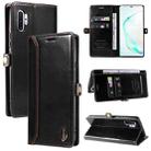 For Samsung Galaxy Note10+ GQUTROBE RFID Blocking Oil Wax Leather Phone Case(Black) - 1