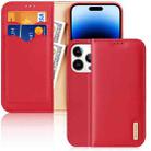 For iPhone 14 Pro DUX DUCIS Hivo Series Cowhide + PU + TPU Leather Case(Red) - 1