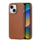 For iPhone 14 Plus DUX DUCIS NAPLES Series Genuine Leather MagSafe Magnetic Phone Case (Brown) - 1