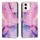 For iPhone 11 Painted Marble Pattern Leather Phone Case (Purple) - 1