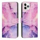 For iPhone 11 Pro Max Painted Marble Pattern Leather Phone Case (Purple) - 1