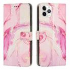 For iPhone 11 Pro Max Painted Marble Pattern Leather Phone Case (Rose Gold) - 1