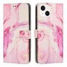 For iPhone 14 Plus Painted Marble Pattern Leather Phone Case (Rose Gold) - 1