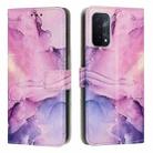 For OPPO A54 5G/A74 5G/A93 5G Painted Marble Pattern Leather Phone Case(Purple) - 1