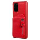 For Galaxy S20+ Zipper Double Buckle Shockproof Protective Case with Stand & Photo Holder & Wallet Function(Red) - 2