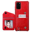 For Galaxy S20+ Zipper Double Buckle Shockproof Protective Case with Stand & Photo Holder & Wallet Function(Red) - 5