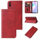 For Xiaomi Redmi 9A Sport Magnetic Closure Leather Phone Case(Red) - 1
