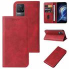 For Xiaomi Redmi K50 Magnetic Closure Leather Phone Case(Red) - 1