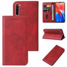 For Xiaomi Redmi Note 8 2021 Magnetic Closure Leather Phone Case(Red) - 1