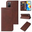 For Xiaomi Redmi Note 11S 5G Magnetic Closure Leather Phone Case(Brown) - 1