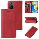 For Xiaomi Redmi Note 11S 5G Magnetic Closure Leather Phone Case(Red) - 1