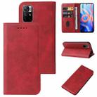 For Xiaomi Redmi Note 11T 5G Magnetic Closure Leather Phone Case(Red) - 1