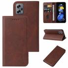 For Xiaomi Redmi Note 11T Pro+ Magnetic Closure Leather Phone Case(Brown) - 1