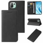 For Xiaomi Mi 11 Lite 4G / 5G Magnetic Closure Leather Phone Case(Black) - 1