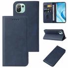 For Xiaomi Mi 11 Lite 4G / 5G Magnetic Closure Leather Phone Case(Blue) - 1