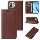 For Xiaomi Mi 11 Lite 4G / 5G Magnetic Closure Leather Phone Case(Brown) - 1