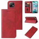 For Xiaomi Mi 11 Lite 5G NE Magnetic Closure Leather Phone Case(Red) - 1