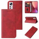 For Xiaomi 12 Magnetic Closure Leather Phone Case(Red) - 1