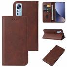 For Xiaomi 12 5G Magnetic Closure Leather Phone Case(Brown) - 1