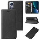 For Xiaomi 12 Pro Dimensity Magnetic Closure Leather Phone Case(Black) - 1