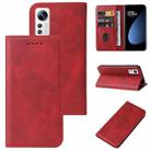 For Xiaomi 12S Magnetic Closure Leather Phone Case(Red) - 1