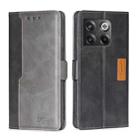 For OnePlus Ace Pro 5G Contrast Color Side Buckle Leather Phone Case(Black + Grey) - 1