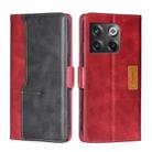 For OnePlus Ace Pro 5G Contrast Color Side Buckle Leather Phone Case(Red + Black) - 1