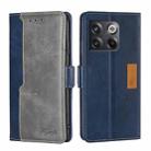 For OnePlus Ace Pro 5G Contrast Color Side Buckle Leather Phone Case(Blue + Grey) - 1