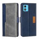 For TCL 305i Contrast Color Side Buckle Leather Phone Case(Blue + Grey) - 1