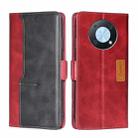 For Huawei nova Y90 4G Contrast Color Side Buckle Leather Phone Case(Red + Black) - 1