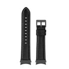 For Samsung Galaxy Watch4 40mm / 44mm First Layer Leather Sewing Thread Watch Band(Black) - 1