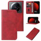 For Xiaomi 12S Ultra Magnetic Closure Leather Phone Case(Red) - 1