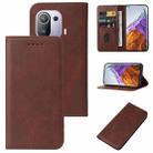 For Xiaomi Mi 11 Pro Magnetic Closure Leather Phone Case(Brown) - 1