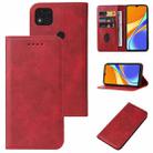 For Xiaomi Redmi 9C Magnetic Closure Leather Phone Case(Red) - 1