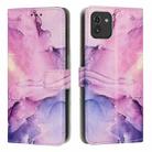 For Samsung Galaxy A03 164mm Painted Marble Pattern Leather Phone Case(Purple) - 1