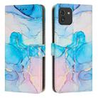 For Samsung Galaxy A03 164mm Painted Marble Pattern Leather Phone Case(Pink Green) - 1