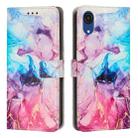 For Samsung Galaxy A03 Core Painted Marble Pattern Leather Phone Case(Pink Purple) - 1