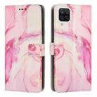 For Samsung Galaxy A12 Painted Marble Pattern Leather Phone Case(Rose Gold) - 1