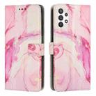 For Samsung Galaxy A13 4G Painted Marble Pattern Leather Phone Case(Rose Gold) - 1