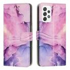 For Samsung Galaxy A53 5G Painted Marble Pattern Leather Phone Case(Purple) - 1